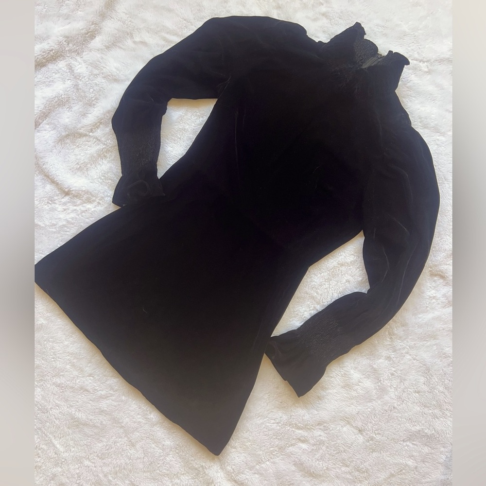 Zara Velvet Puff Sleeve Turtleneck Dress! Fitted & Flattering! Size Small